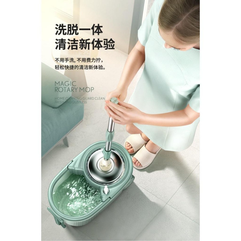 🇹🇼拉拉Lala＇s 拖把桶旋轉拖把好神拖家用懶人雙驅動乾濕分離免手洗拖布桶-細節圖3