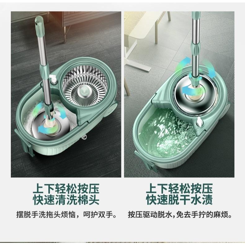 🇹🇼拉拉Lala＇s 拖把桶旋轉拖把好神拖家用懶人雙驅動乾濕分離免手洗拖布桶-細節圖5