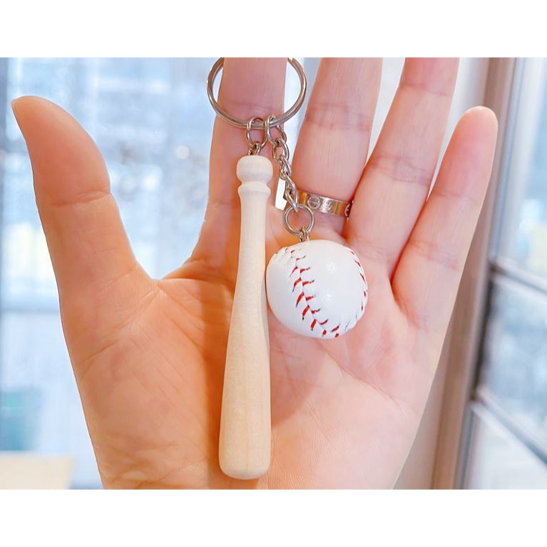 🇹🇼拉拉Lala＇s 模擬棒球鑰匙圈掛飾 創意新款運動精緻棒球車鑰匙圈飾品 網路商店贈品-細節圖4