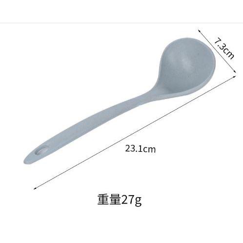 🇹🇼拉拉Lala＇s 小麥秸稈湯匙家用長柄加厚火鍋湯匙盛湯匙烹飪廚具湯殼粥勺-細節圖4