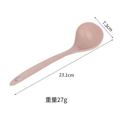 🇹🇼拉拉Lala＇s 小麥秸稈湯匙家用長柄加厚火鍋湯匙盛湯匙烹飪廚具湯殼粥勺-細節圖6