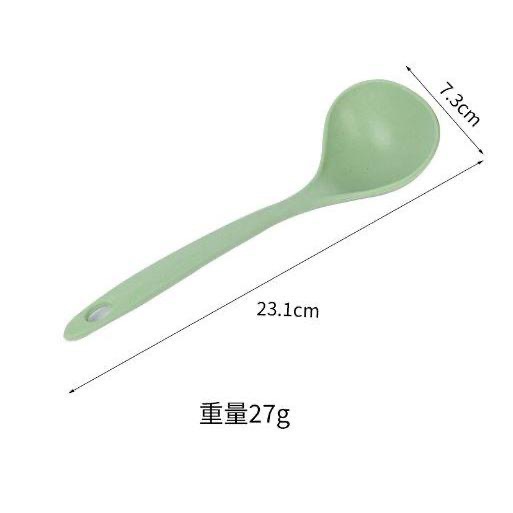 🇹🇼拉拉Lala＇s 小麥秸稈湯匙家用長柄加厚火鍋湯匙盛湯匙烹飪廚具湯殼粥勺-細節圖7