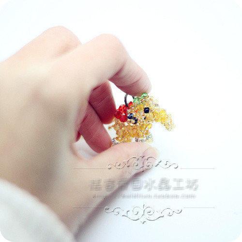 🇹🇼拉拉Lala＇s 手工編織 水晶串珠 手機掛飾 水晶掛飾批發【太平象】-細節圖2