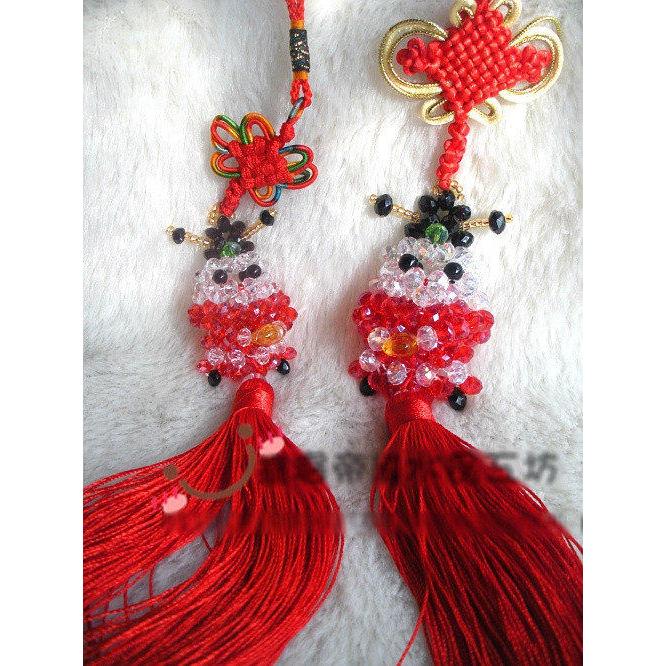 🇹🇼拉拉Lala＇s 手工編織 水晶串珠 手機掛飾 水晶掛飾批發【大財神車掛】-細節圖3