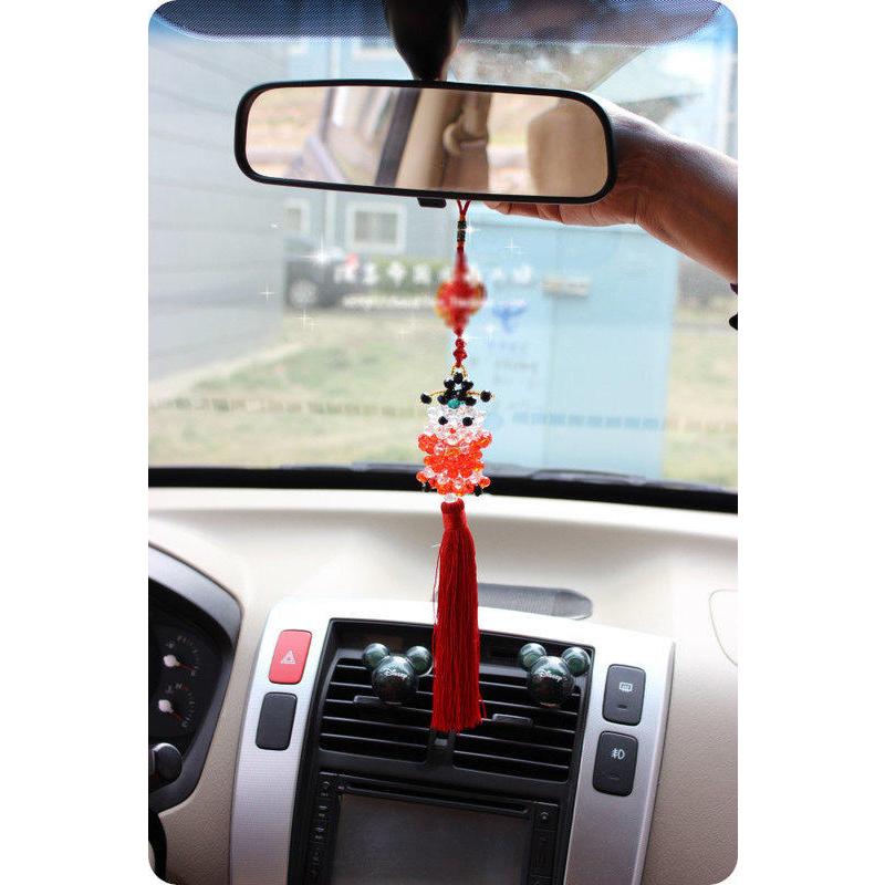 🇹🇼拉拉Lala＇s 手工編織 水晶串珠 手機掛飾 水晶掛飾批發【大財神車掛】-細節圖4