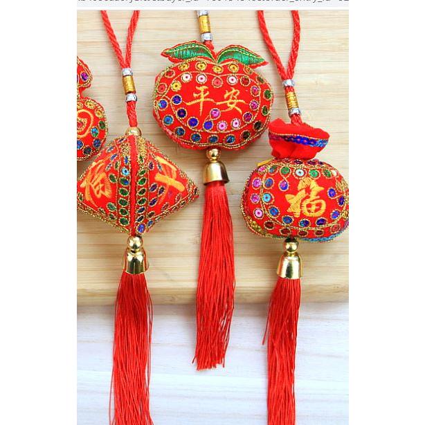 🇹🇼拉拉Lala＇s 端午節粽子香包挂件成品刺繡亮片魚福袋香囊汽車挂件禮品掛飾-細節圖2
