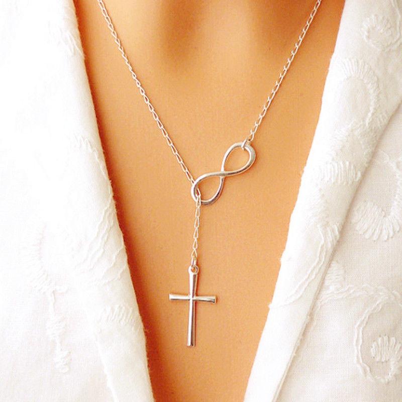 🇹🇼拉拉Lala＇s歐美時尚個性8字十字架毛衣鏈樹葉小鳥珍珠女流行項鍊-細節圖2