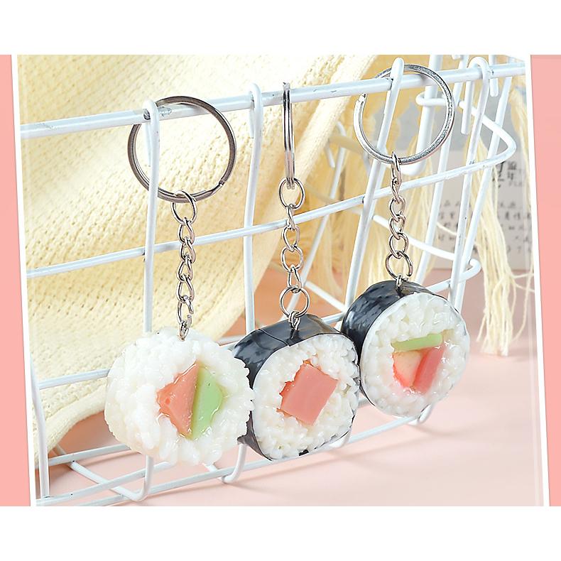 🇹🇼拉拉Lala＇s PVC仿真食物模型挂件日式仿真壽司飯糰書包鑰匙扣小掛飾食玩模型-細節圖3