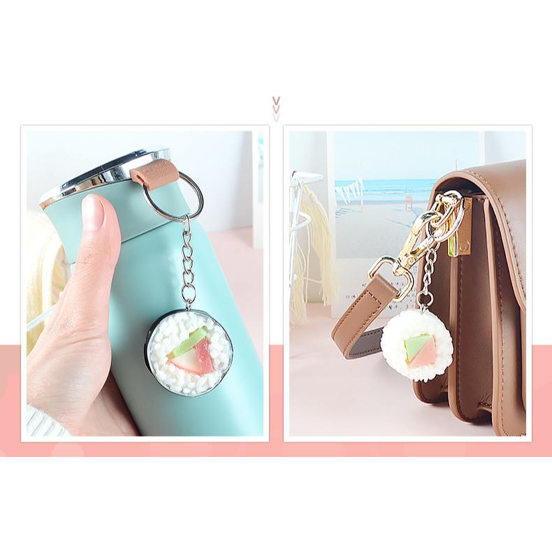 🇹🇼拉拉Lala＇s PVC仿真食物模型挂件日式仿真壽司飯糰書包鑰匙扣小掛飾食玩模型-細節圖5