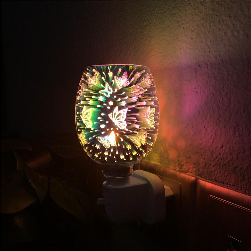 🇹🇼拉拉Lala＇s 3D香薰燈無火焰融蠟燈蝴蝶款家用插電氛圍小夜燈-細節圖3