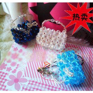 🇹🇼拉拉Lala＇s 手工編織 水晶串珠 手機掛飾 水晶掛飾批發【方包】-細節圖3