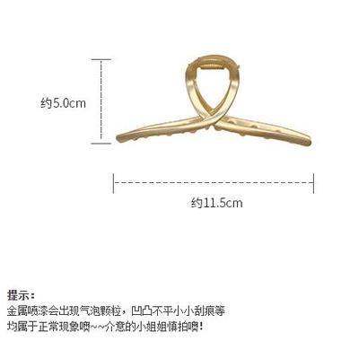 🇹🇼拉拉Lala＇s 韓國風金屬大號抓夾髮夾 時尚OL後腦勺鯊魚夾合金發爪盤發頭夾女-細節圖4