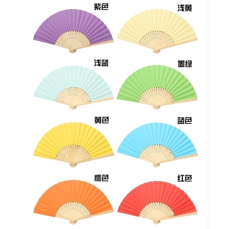 🇹🇼拉拉Lala＇s 彩色紙扇 DIY手工空白扇子兒童繪畫扇子手工幼教塗色素面扇子-細節圖3