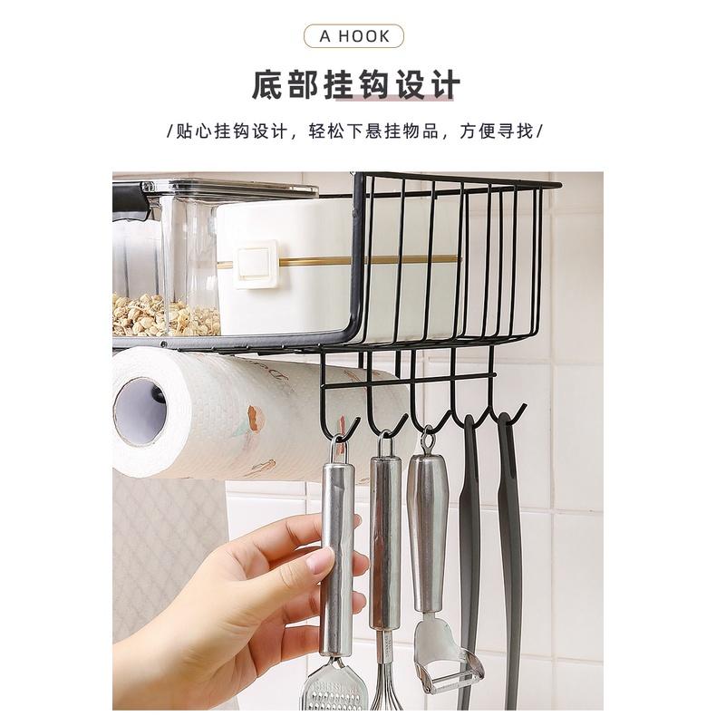 🇹🇼拉拉Lala＇s 衣櫃收納架廚房吊櫃置物架下掛架櫥櫃分層掛籃壁掛儲物架掛鉤-細節圖6