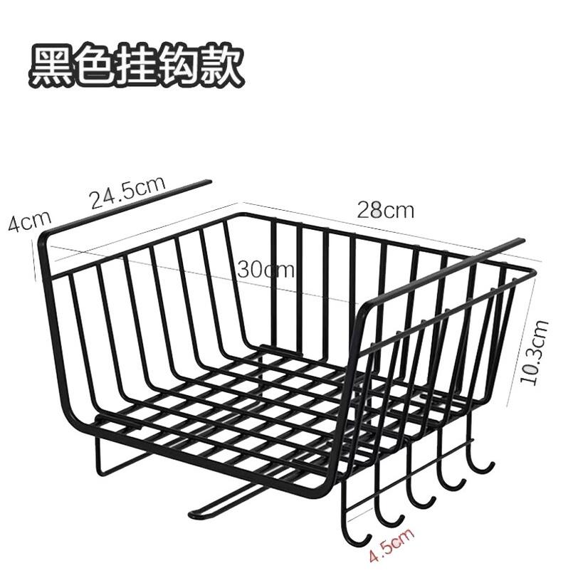🇹🇼拉拉Lala＇s 衣櫃收納架廚房吊櫃置物架下掛架櫥櫃分層掛籃壁掛儲物架掛鉤-細節圖7