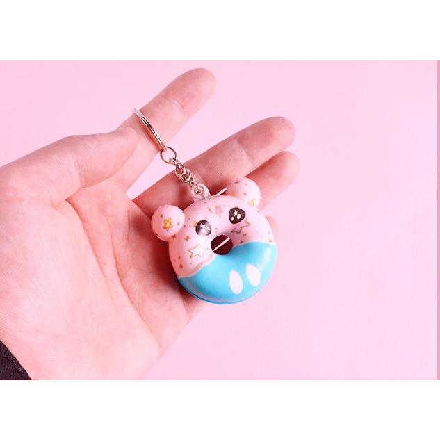 🇹🇼拉拉Lala＇s 軟萌可愛系Pu慢回彈仿真甜甜圈鑰匙圈挂件Squishy萌寵全印甜甜圈-細節圖5