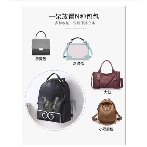 🇹🇼拉拉Lala＇s 免打孔鐵藝包包收納架創意門後置物架宿舍衣櫃書包掛架掛鉤衣帽鉤-細節圖5