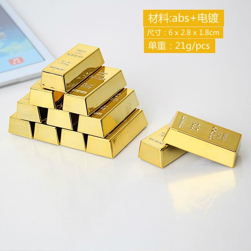 🇹🇼拉拉Lala＇s 創意金磚金塊金條冰箱貼定制 拍攝仿金道具飾品 2粒裝/32-1-細節圖4