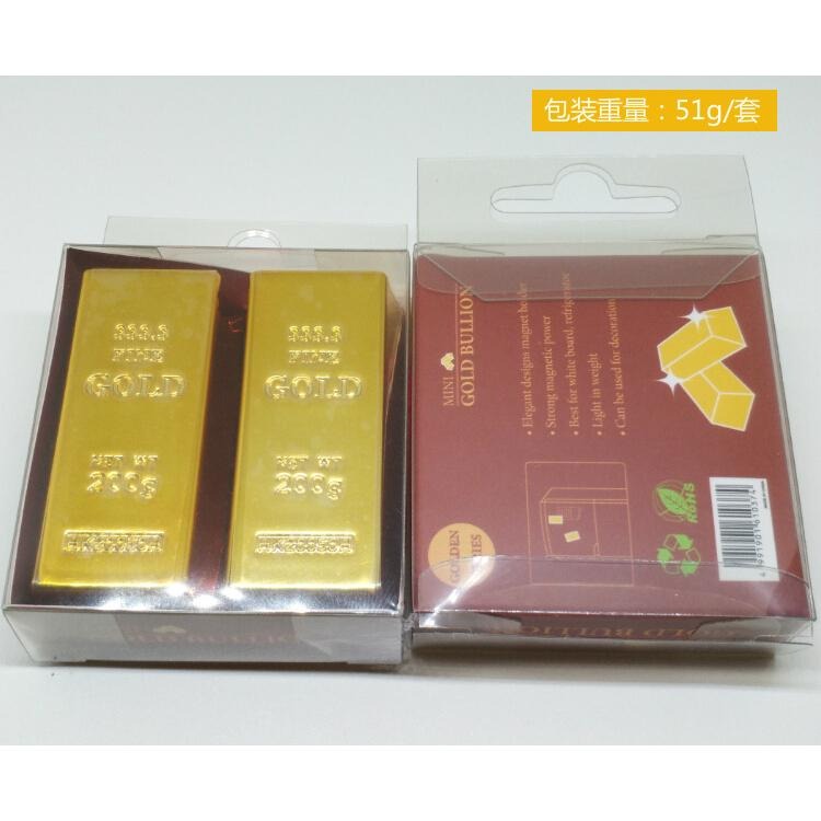 🇹🇼拉拉Lala＇s 創意金磚金塊金條冰箱貼定制 拍攝仿金道具飾品 2粒裝/32-1-細節圖5