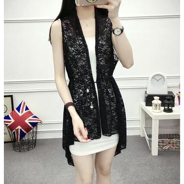 🇹🇼拉拉Lala＇s 夏季雪紡長款外搭無袖背心馬夾馬甲披肩開衫防曬衫女-細節圖3