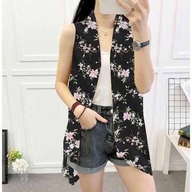 🇹🇼拉拉Lala＇s 夏季雪紡長款外搭無袖背心馬夾馬甲披肩開衫防曬衫女-細節圖4