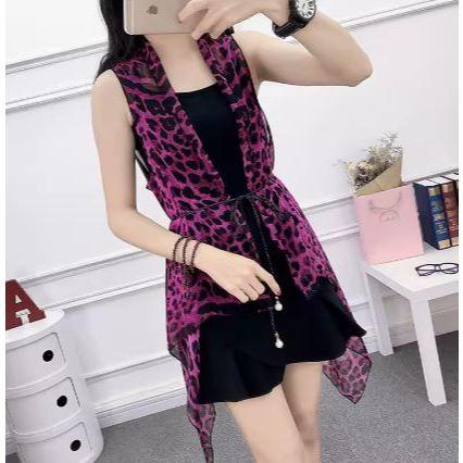 🇹🇼拉拉Lala＇s 夏季雪紡長款外搭無袖背心馬夾馬甲披肩開衫防曬衫女-細節圖8