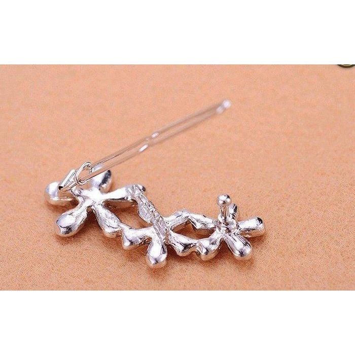 🇹🇼拉拉Lala＇s  日韓淑女超閃滿鑽髮飾梅花小髮夾邊夾髮夾韓版飾品-細節圖2