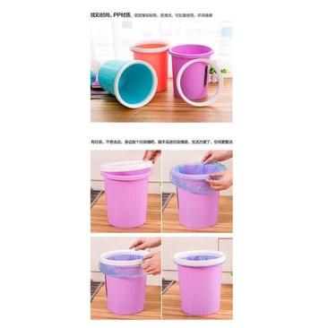 🇹🇼拉拉Lala＇s 創意帶壓圈環廚房衛生間家用大號無蓋垃圾桶辦公廢紙簍-細節圖5