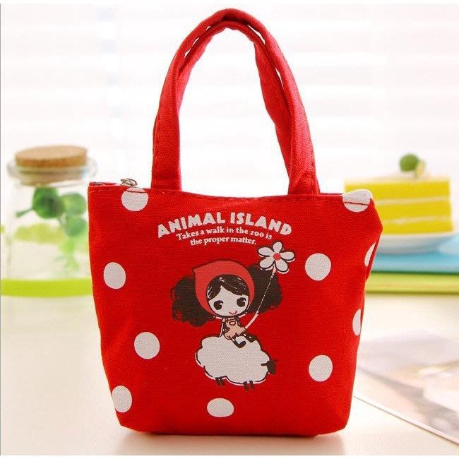 🇹🇼拉拉Lala＇s 韓國時尚小清新手拎零錢包可愛女孩收納包 硬幣鑰匙包創意拉鍊零錢包-細節圖2