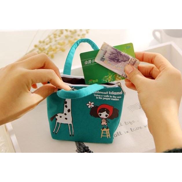 🇹🇼拉拉Lala＇s 韓國時尚小清新手拎零錢包可愛女孩收納包 硬幣鑰匙包創意拉鍊零錢包-細節圖4