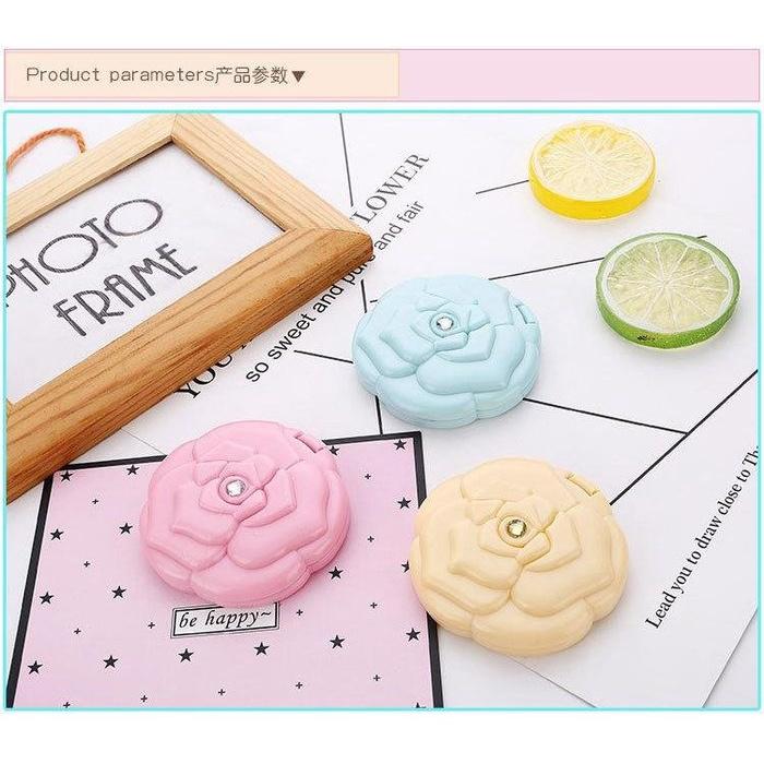 🇹🇼拉拉Lala＇s 便攜式化妝鏡 塑料折疊小巧化妝鏡 精緻美妝小圓鏡子-細節圖4