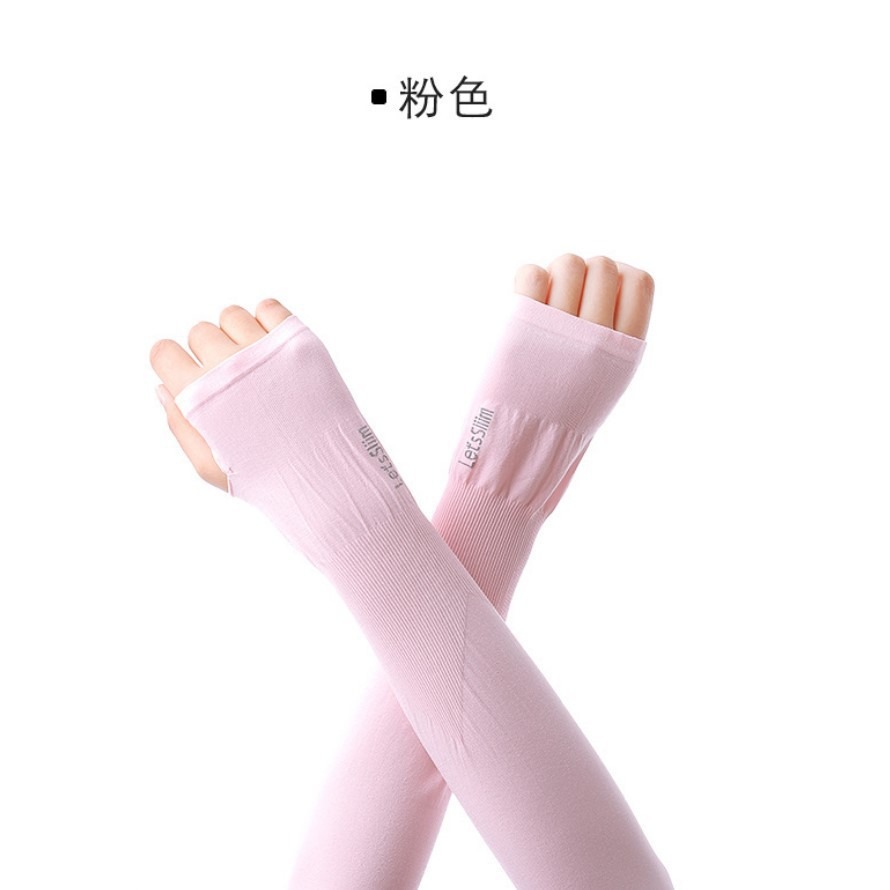 🇹🇼拉拉Lala＇s 夏季防曬手套開車戶外防紫外線冰涼袖套長款韓國冰絲臂套袖套17-2-規格圖7
