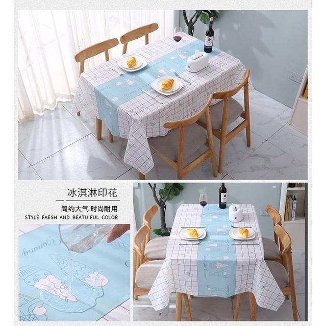 🇹🇼拉拉Lala＇s 防水防燙防油免洗PEVA桌布 長方形台佈卡通茶几餐桌印花餐布137*152-細節圖4