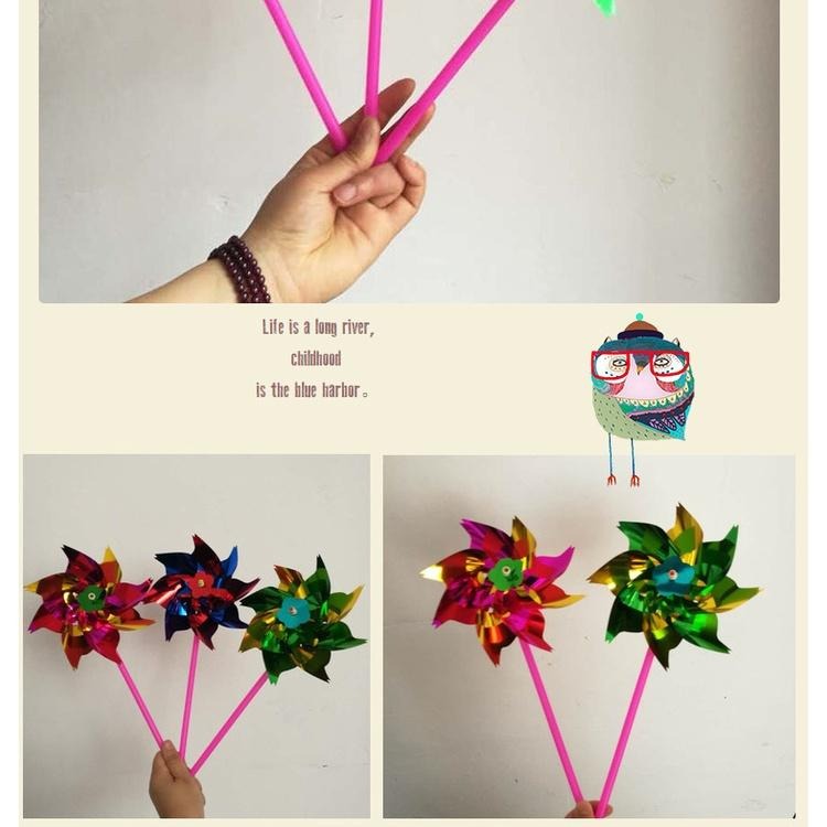 🇹🇼拉拉Lala＇s 塑料薄片小風車廣場七彩裝飾diy地攤-細節圖3