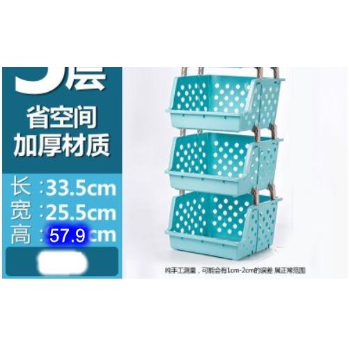 🇹🇼拉拉Lala＇s 三層架廚房置物架收納筐收納架落地多層水果蔬菜籃子整理架-細節圖2