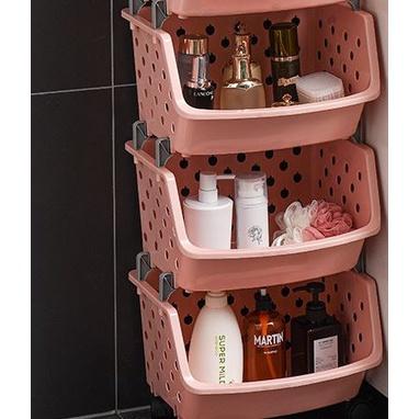 🇹🇼拉拉Lala＇s 三層架廚房置物架收納筐收納架落地多層水果蔬菜籃子整理架-細節圖3