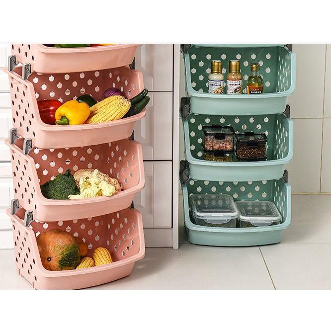 🇹🇼拉拉Lala＇s 三層架廚房置物架收納筐收納架落地多層水果蔬菜籃子整理架-細節圖4
