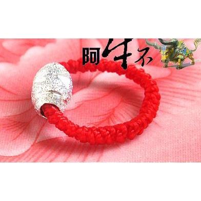 🇹🇼拉拉Lala＇s 戒指轉運珠仿黃金戒指女男款通用本命年紅繩編織手鍊情侶首飾-細節圖6