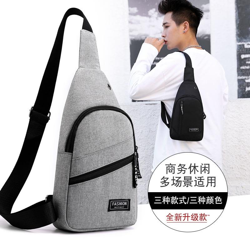 🇹🇼拉拉Lala＇s 新款男士USB 充電 胸包背包男包韓版休閒男女胸前單肩斜挎包-細節圖2