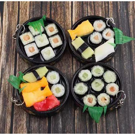 🇹🇼拉拉Lala＇s 地攤熱賣批發圓盤日本壽司盤 仿真食物壽司鑰匙扣挂件創意禮品-細節圖2