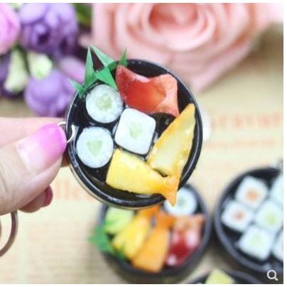 🇹🇼拉拉Lala＇s 地攤熱賣批發圓盤日本壽司盤 仿真食物壽司鑰匙扣挂件創意禮品-細節圖4