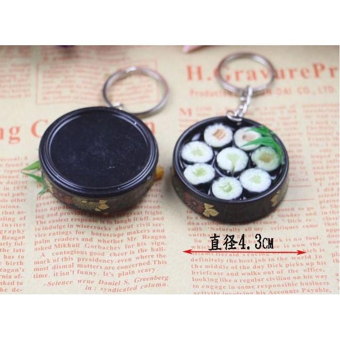 🇹🇼拉拉Lala＇s 地攤熱賣批發圓盤日本壽司盤 仿真食物壽司鑰匙扣挂件創意禮品-細節圖7