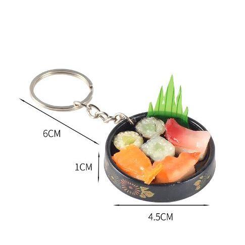 🇹🇼拉拉Lala＇s 地攤熱賣批發圓盤日本壽司盤 仿真食物壽司鑰匙扣挂件創意禮品-細節圖8