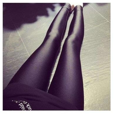 🇹🇼拉拉Lala＇s  春夏春款薄款彈力女褲黑色小腳緊身褲顯瘦光澤褲外穿打底褲(踩腳/九分)10-3-細節圖6