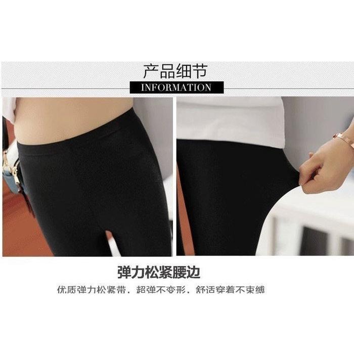🇹🇼拉拉Lala＇s  春夏春款薄款彈力女褲黑色小腳緊身褲顯瘦光澤褲外穿打底褲(踩腳/九分)10-3-細節圖7