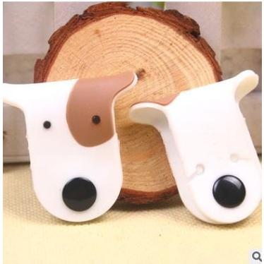 🇹🇼拉拉Lala＇s 情侶狗狗紐扣狗耳機繞線器卷線器整理器理線器集線器灰/白-細節圖3