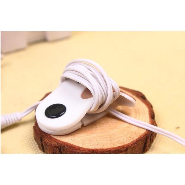 🇹🇼拉拉Lala＇s 情侶狗狗紐扣狗耳機繞線器卷線器整理器理線器集線器灰/白-細節圖5