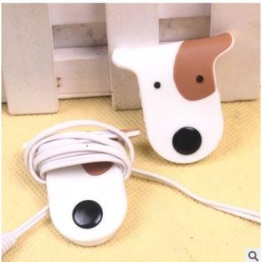 🇹🇼拉拉Lala＇s 情侶狗狗紐扣狗耳機繞線器卷線器整理器理線器集線器灰/白-細節圖7