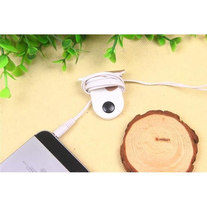 🇹🇼拉拉Lala＇s 情侶狗狗紐扣狗耳機繞線器卷線器整理器理線器集線器灰/白-細節圖8