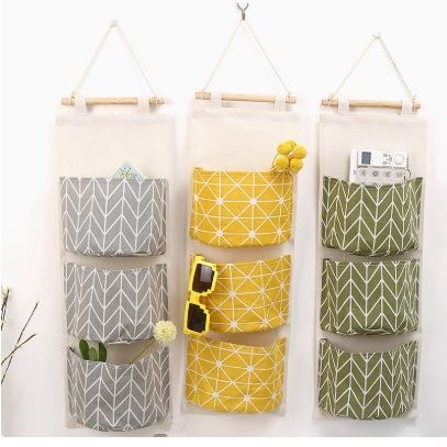 🇹🇼拉拉Lala＇s 收納掛袋多層布藝懸掛式收納袋掛兜棉麻布藝防水儲物門後收納袋-細節圖10